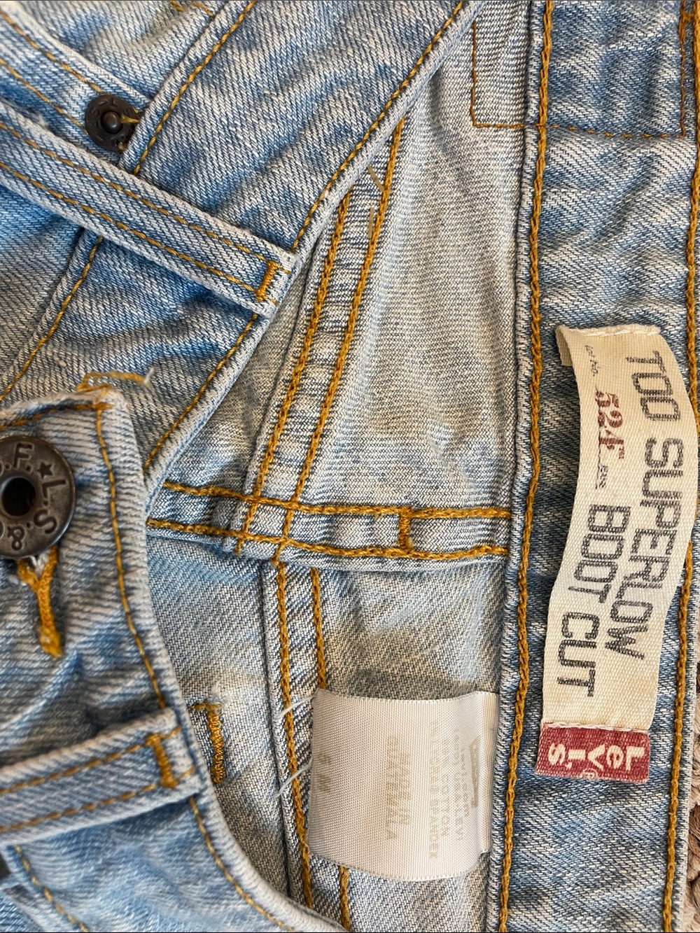 Y2K Levi's 524 Too Superlow Boot CutLight Blue Bootcut Jeans